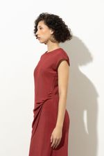 Vestido Torção Malha Premium Carmim