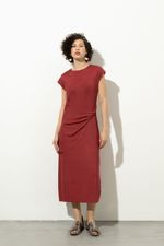 Vestido Torção Malha Premium Carmim