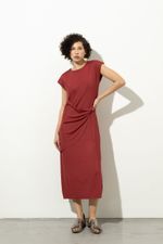 Vestido Torção Malha Premium Carmim