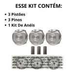 Kit Pistão Anel Sandero Logan 1.0 12v 3 Cilindros Flex Std