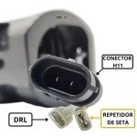 Par Farol 4 Polegadas Led Angel Eyes Drl Seta Branca Ambar