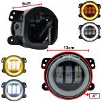 Par Farol 4 Polegadas Led Angel Eyes Drl Seta Branca Ambar