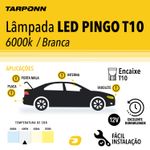 Lâmpada Pra Carro Led Pingo T10 3528 6000k Canbus Tarponn