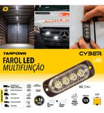 Farol Led Multifunção Cyber 4 Leds Smd 16 Efeitos Strobo 24v