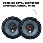 Par Alto Falante 6 Polegadas Triaxial Bomber 50 W Rms 4 Ohms Bbr6