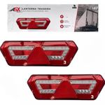 Par De Lanterna Led 12v 24v Traseira Guerra Diamond Asx