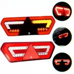 Par De Lanterna Led 12v 24v Traseira Guerra Diamond Asx