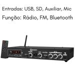 Amplificador Ths4001 400w Rms Receiver Residencial Taramps