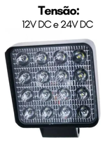 Kit 10 Farolete Para Maquinas Agricolas 16 Leds 48w 12v/24v