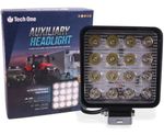 Farol De Milha Farolete 16 Leds 12v 24v 48w 6000k Quadrado