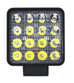 Farol De Milha Farolete 16 Leds 12v 24v 48w 6000k Quadrado