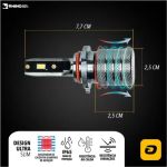 Kit Lampada Led T2 Ultra Slim Csp 6000k Tarponn Encaixe H1