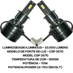 Par De Ultra Led Asx 70w 10000 Lúmens 6000k H1