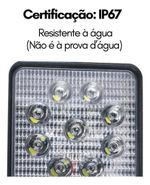 Farol De Milha Farolete 9 Leds 12v 24v 27w 6000k Quadrado