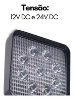Farol De Milha Farolete 9 Leds 12v 24v 27w 6000k Quadrado