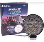 Farol De Milha Farolete 9 Leds 12v 24v 27w 6000k Redondo