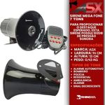 Sirene Polícia Ambulância Megafone 7 Tons 12/24v Bivolt Asx