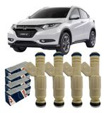 4 Bicos Injetores Hr-v 1.8 Flex Original Bosch 2015 Até 2021