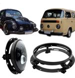 Kit 2 Suporte 7 Polegadas Farol Fusca Kombi Jeep Angel Eye