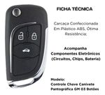 Carcaça Chave Canivete Onix Prisma Cobalt Cruze 2013 14 15