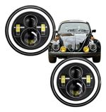 Farol Angel Eyes Asx Defender Led Jeep Troller Fusca Kombi 7 Polegadas