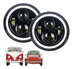Farol Angel Eyes Defender Led Jeep Troller Fusca Kombi 7 Polegadas Pod1