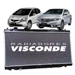 Radiador Visconde Honda New Fit 1.4 2009 a 2014 Automático