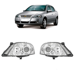 Par Farol Arteb Astra H7/H1 Mascara Cromada Com Motor De Regulagem De Foco Ld Le