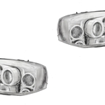 Par Farol Arteb Astra H7/H1 Mascara Cromada Com Motor De Regulagem De Foco Ld Le