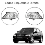 Par Farol Arteb Astra H7/H1 Mascara Cromada Com Motor De Regulagem De Foco Ld Le