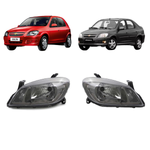 Par Farol Celta e Prisma R4000 My 2011 Versão Mold Dark Chrome S Lamp Le Ld (KIT160757160758)