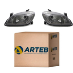 Par Farol Celta e Prisma R4000 My 2011 Versão Mold Dark Chrome S Lamp Le Ld (KIT160757160758)