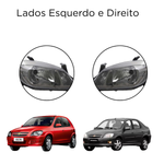 Par Farol Celta e Prisma R4000 My 2011 Versão Mold Dark Chrome S Lamp Le Ld (KIT160757160758)