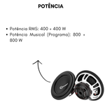 Alto Falante 12 T 1600SW 4+4 Ohms Branco