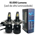 Par de Lampadas Ultra Led Vision F76000k 12v 10000 Lumens Encaixe H4