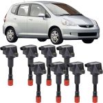 Kit 8 Bobina Ignição Honda Fit 1.4 8v Dianteira Traseira