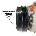 COMPRESSOR VALEO VW GOL SAVEIRO VOYAGE FOX POLO G5 G6 1.0 1.6 2008 A 2016 (812614)