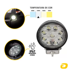Farol Auxiliar Redondo Tarponn 9 LEDs 27w Cyber