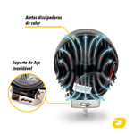 Farol Auxiliar Redondo Tarponn 9 LEDs 27w Cyber