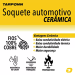 Kit 10 Soquete de Ceramica Tarponn 2024 Para Lampada HB1 HB5
