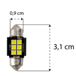 Par Lampada Tarponn Led Torpedo Canbus Premium 31mm 12v 6.000k