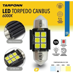 Par Lampada Led Tarponn Torpedo Canbus Premium 39mm 12v 6.000k