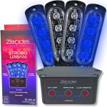 Strobo Automotivo Zendel 4 Faróis Azul Urban + Central Zendel Azul
