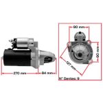 Motor Partida Arranque Bosch 9 Dentes 12V 2.2KW 3 Pinos Mercedes Benz 709 912 2943 L1113 1718