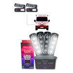 Kit 4 Faróis Strobo Zendel Com Central Ambulância 12v/242v Padrao Branco Branco