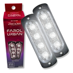 Kit 4 Faróis Strobo Zendel Com Central Ambulância 12v/242v Padrao Branco Branco