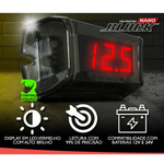 Voltímetro Ajk Digital Nano Black 12v e 24v Display Vermelho