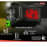 Voltímetro Ajk Digital Nano Black 12v e 24v Display Vermelho