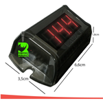 Voltímetro Ajk Digital Nano Black 12v e 24v Display Vermelho