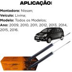 PAR AMORTECEDOR TRASEIRO NISSAN LIVINA 2009 A 2016 (KIT416)